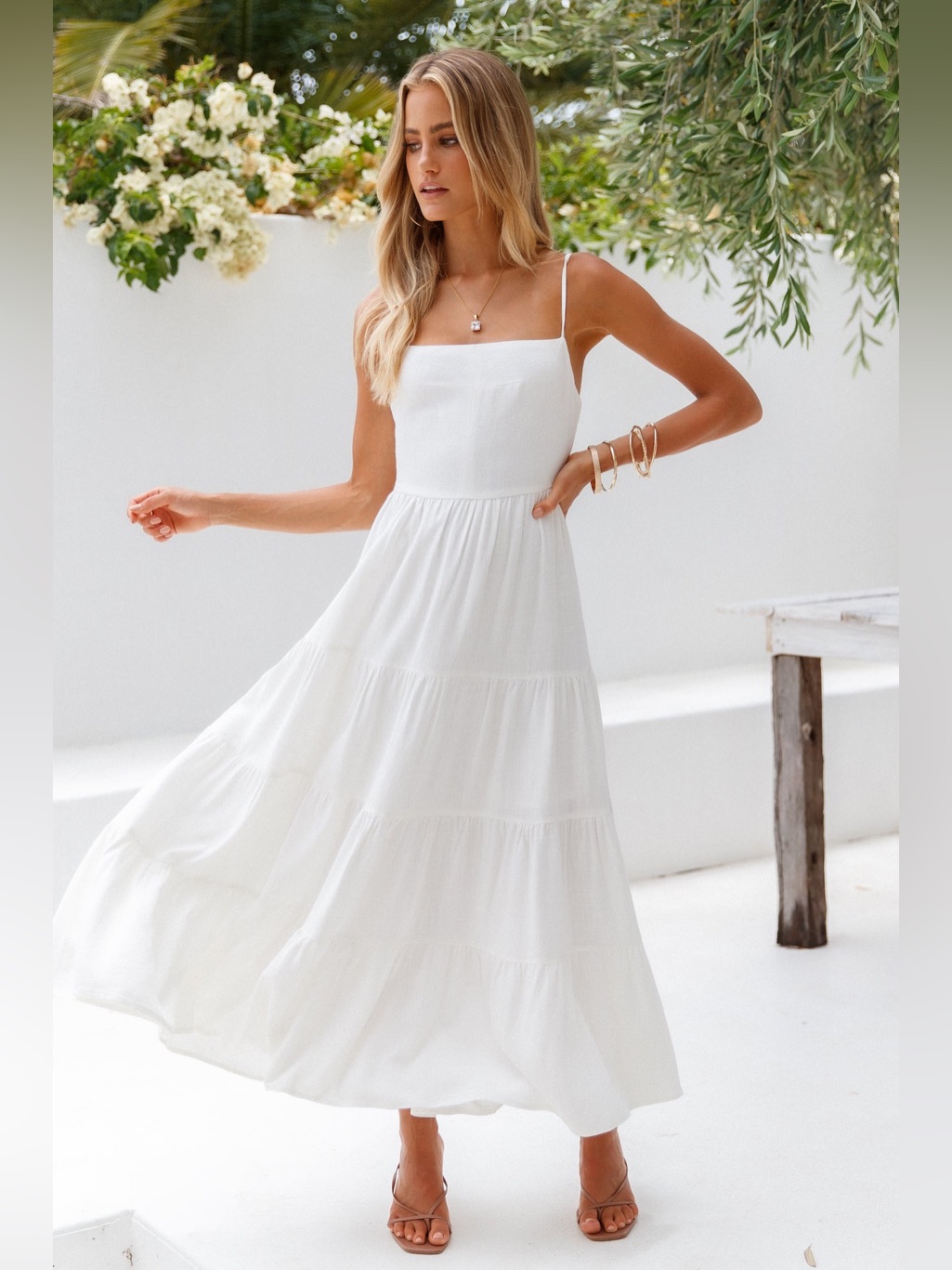 Hello Molly Train Into Town Midi Dress White